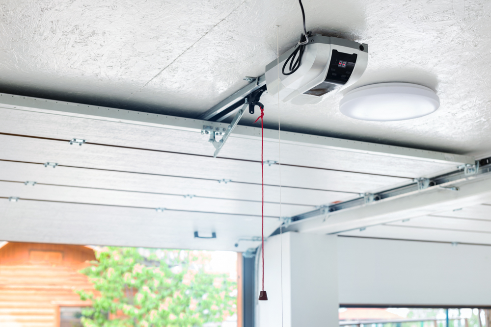 Modern glass commercial garage door in Canadian warehouse