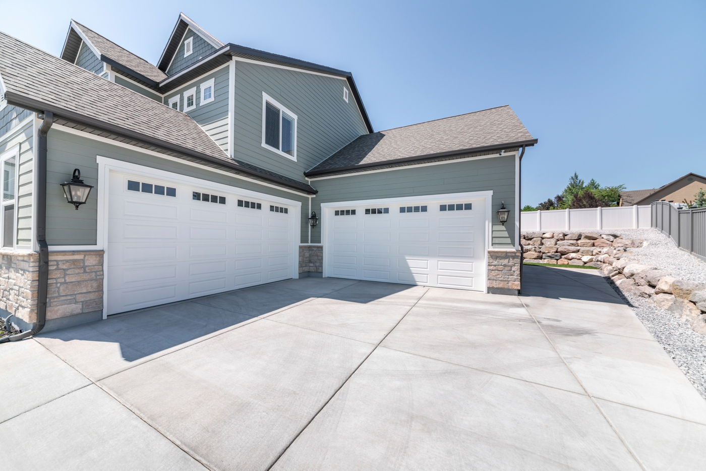 Energy-efficient overhead garage door on Canadian home