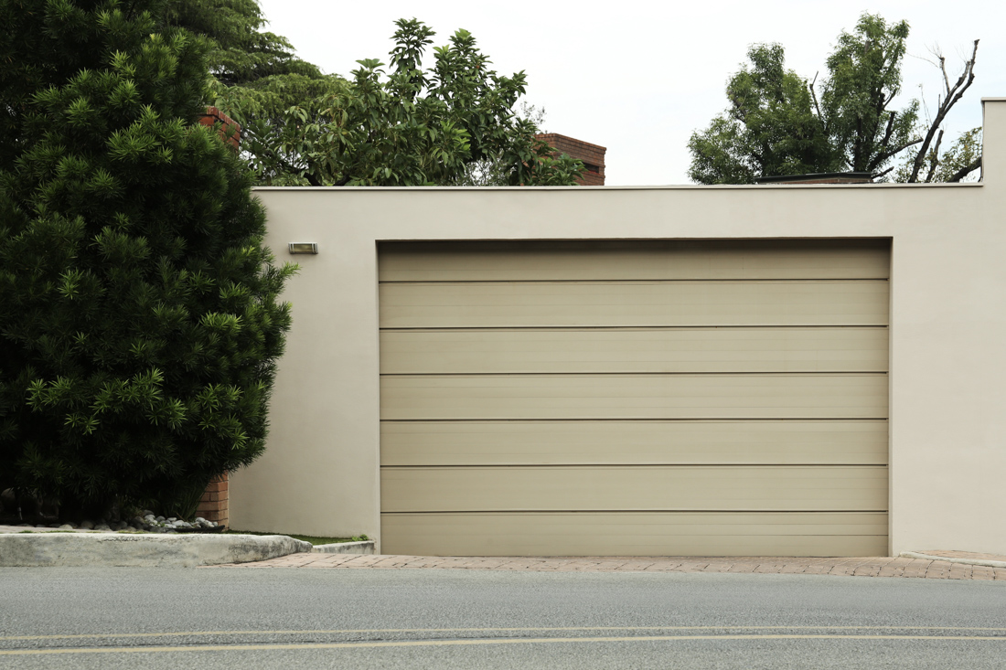 Modern residential garage doors in Canadian home