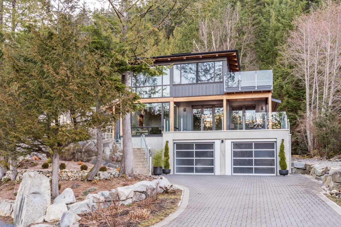 Modern garage doors in Canadian home