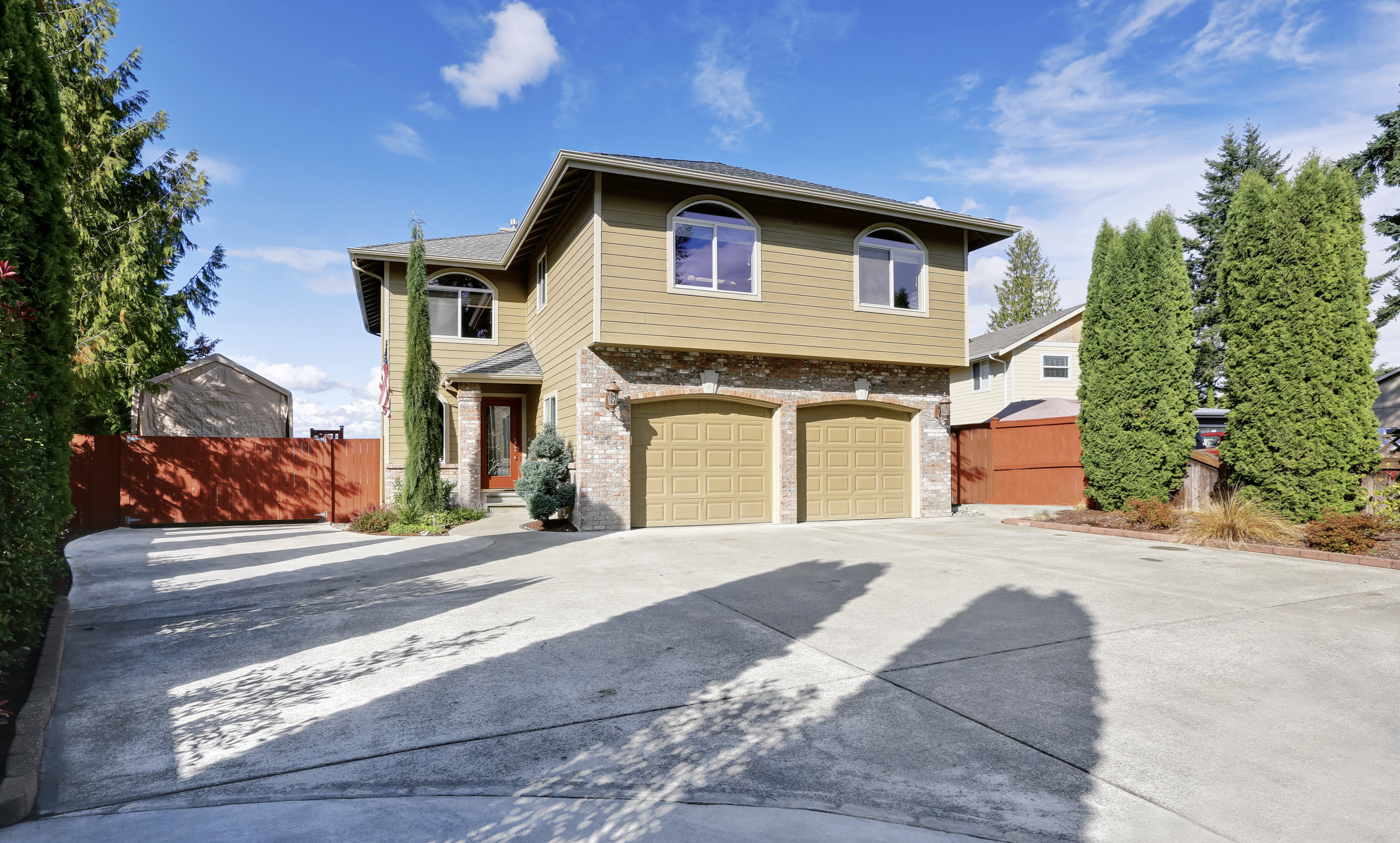 Double residential garage doors on Canadian home