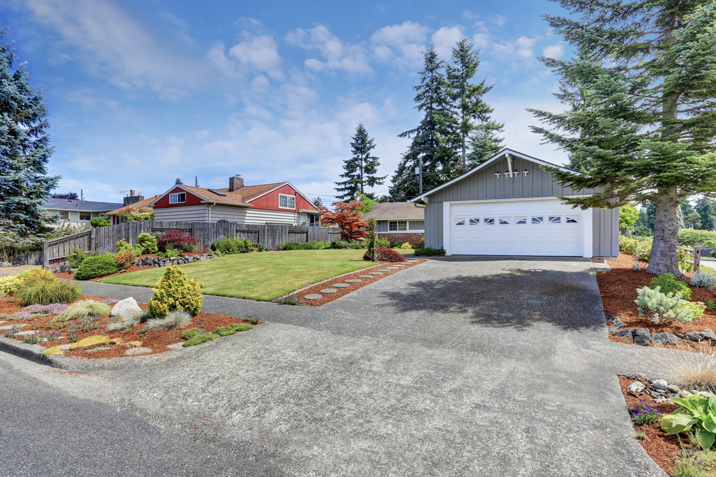 Residential garage door on Canadian home driveway