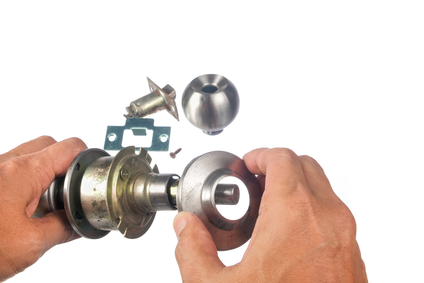Lock repair on commercial door hardware