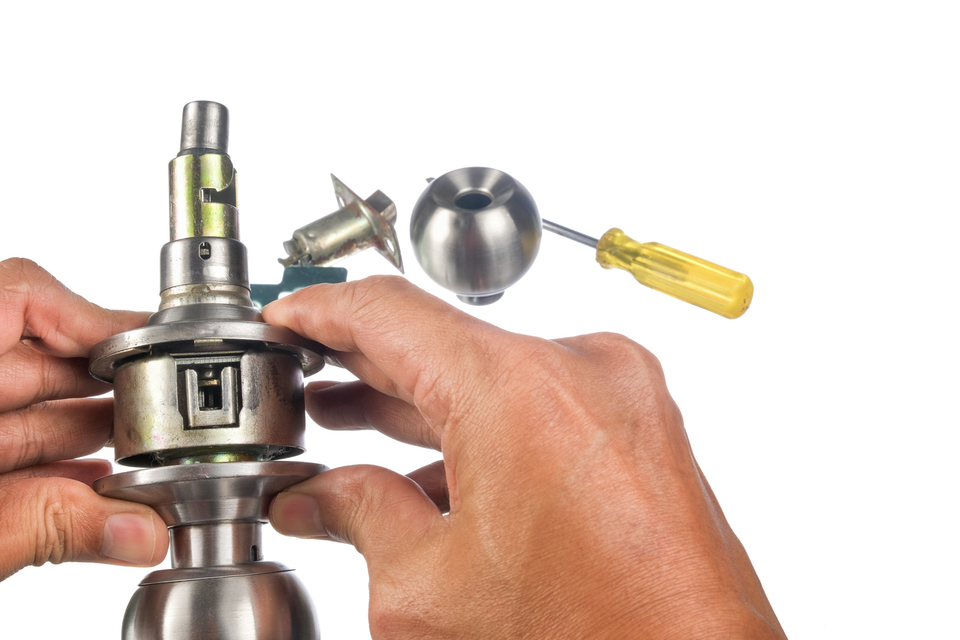 Storage locksmith repairing unit lock
